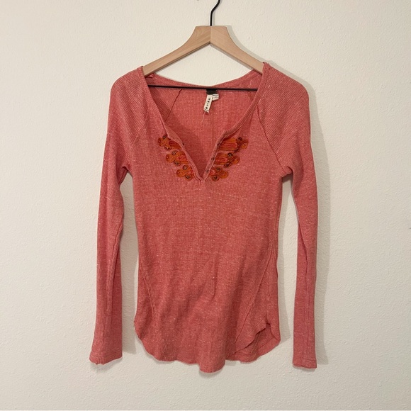 We the Free - Free People Battalion Thermal Boho Henley Long Sleeve Top - Picture 8 of 9